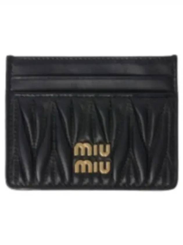 Matelasse Nappa Leather Card Wallet Black - MIU MIU - BALAAN 2