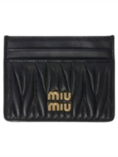 Matelasse Nappa Leather Card Wallet Black - MIU MIU - BALAAN 2