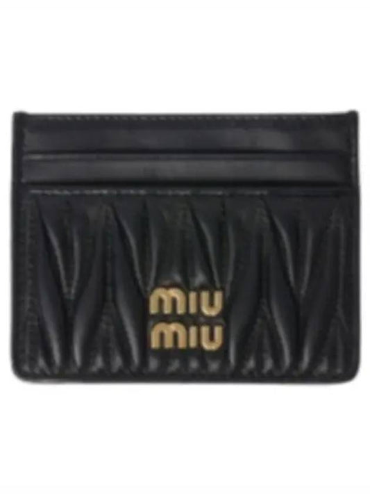 Matelasse Nappa Leather Card Wallet Black - MIU MIU - BALAAN 2