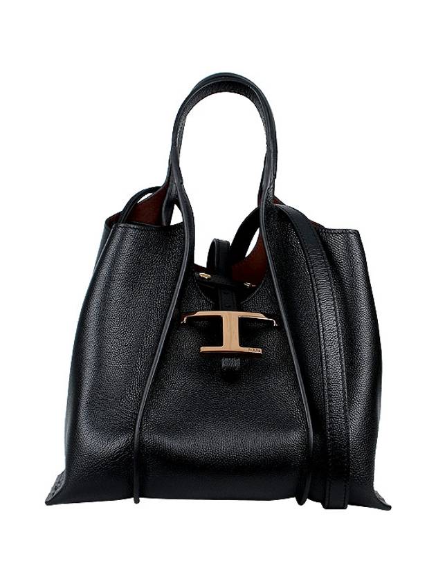 T Timeless Leather Shopping Mini Tote Bag Black - TOD'S - BALAAN 2