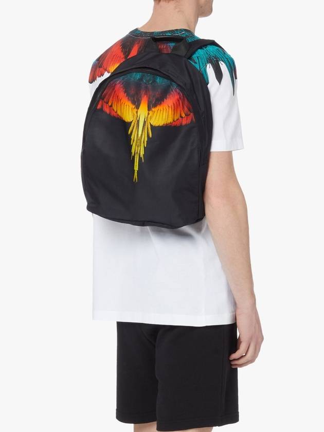 Wings Print Backpack Black - MARCELO BURLON - BALAAN 6