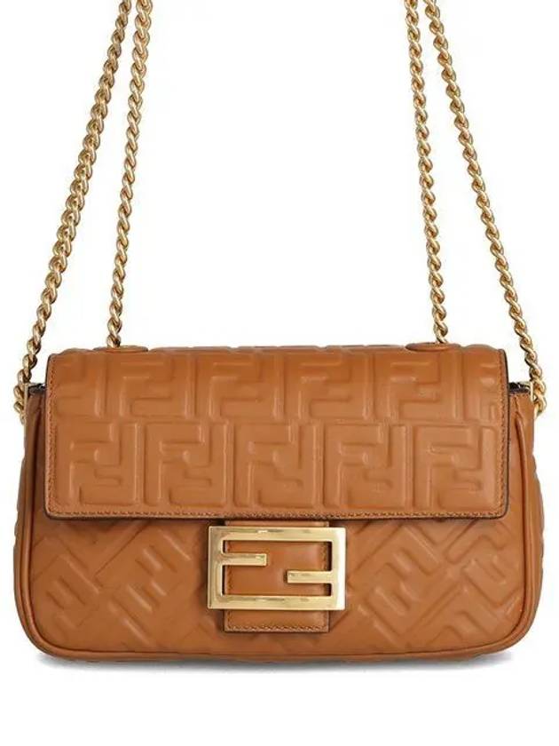 Baguette Medium Nappa Leather Chain Shoulder Bag Brown - FENDI - BALAAN 2