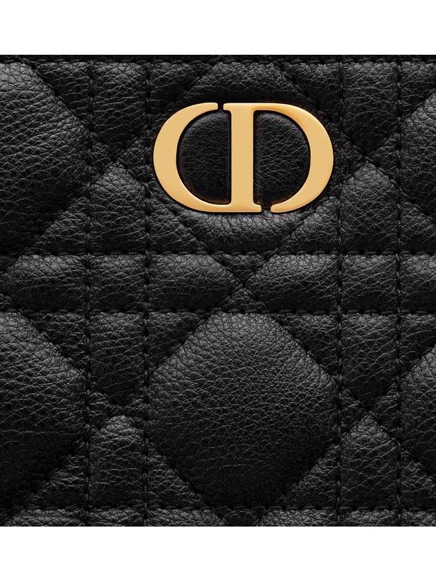 Caro Daily Supple Cannage Calfskin Medium Pouch Bag Black - DIOR - BALAAN 5