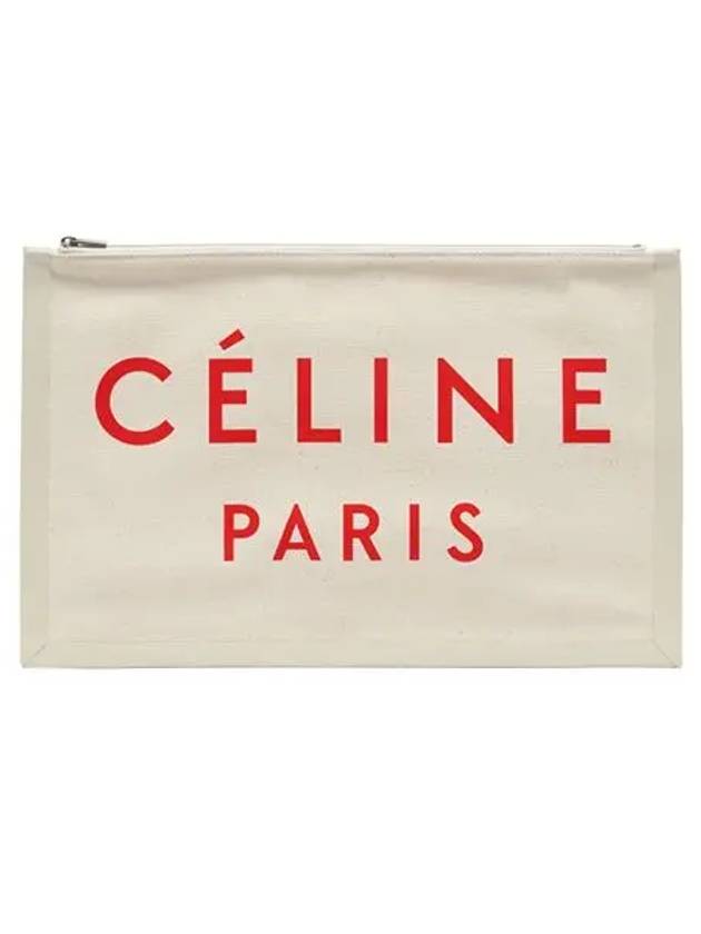 Logo Clutch Bag White - CELINE - BALAAN 3