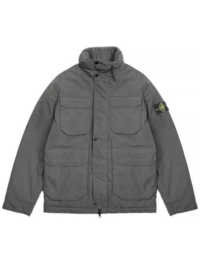 Polyester Micro Twill Zip Up Jacket Grey - STONE ISLAND - BALAAN 2