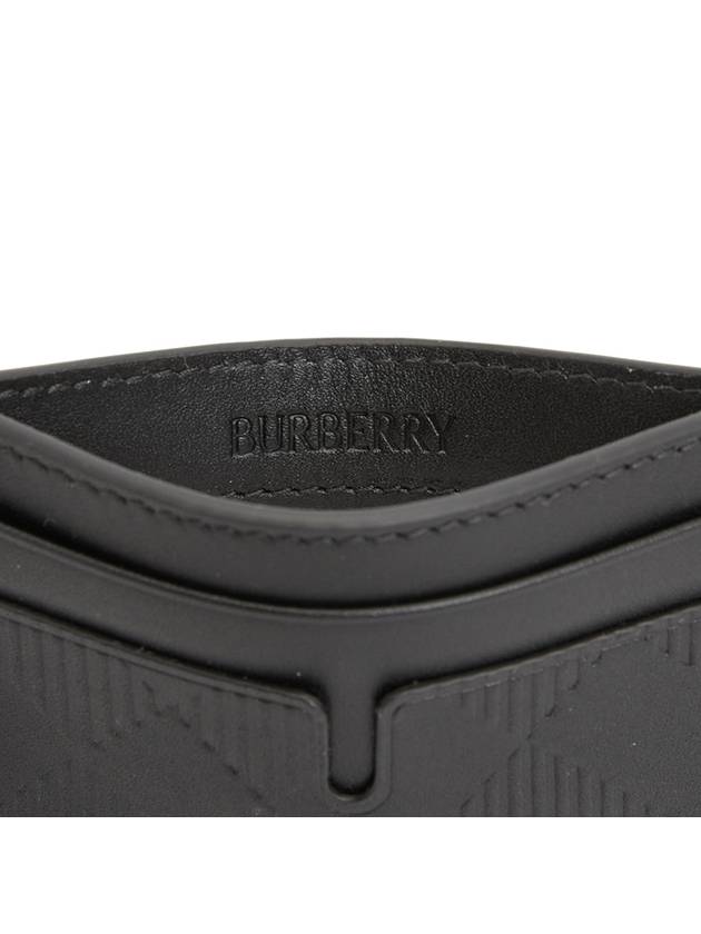 Checked Leather Card Wallet Black - BURBERRY - BALAAN 6