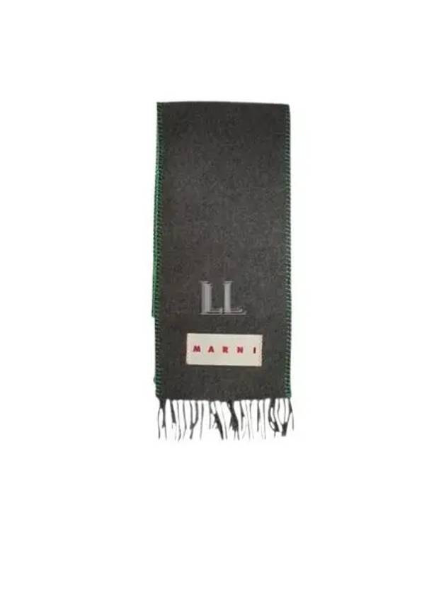 Logo Patch Scarf Grey - MARNI - BALAAN 2