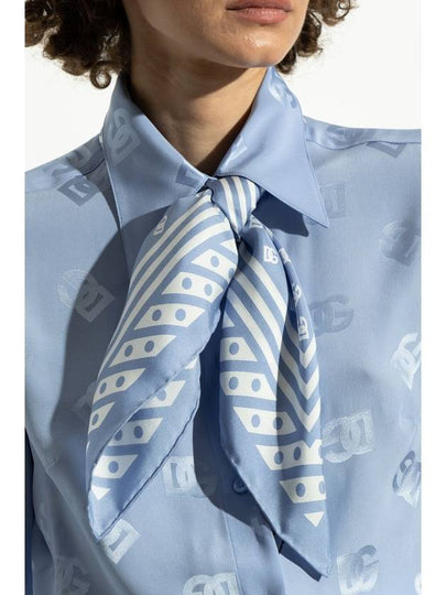 Dolce & Gabbana Silk Scarf, Women's, Blue - DOLCE&GABBANA - BALAAN 2