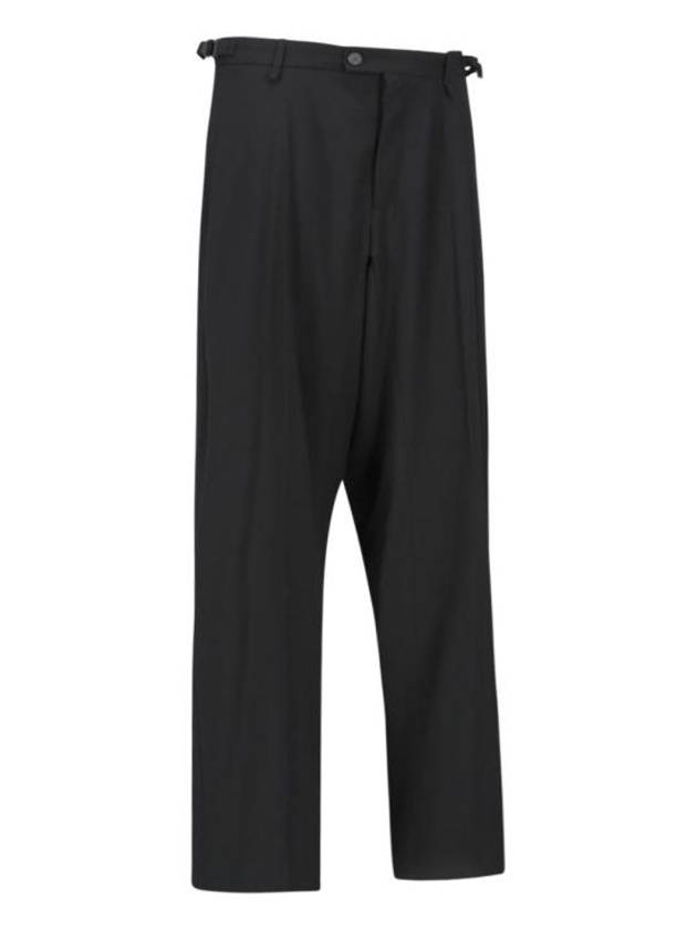 Waist Buckle Strap Straight Pants Black - BALENCIAGA - BALAAN 4