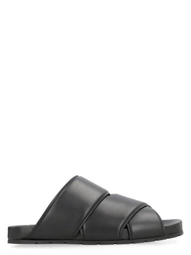 Bridge Leather Slippers Black - BOTTEGA VENETA - BALAAN 1