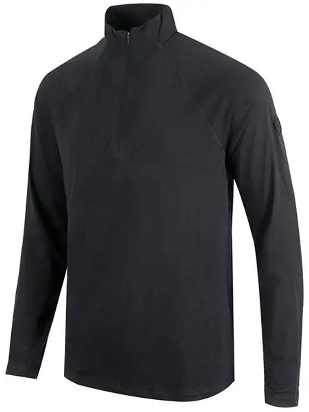 Men's Luxe Quarter Half Zip Layer Long Sleeve T-Shirt Black - G/FORE - BALAAN 3