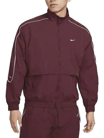 NSW Solo Swoosh Woven Track Jacket Burgundy - NIKE - BALAAN 1