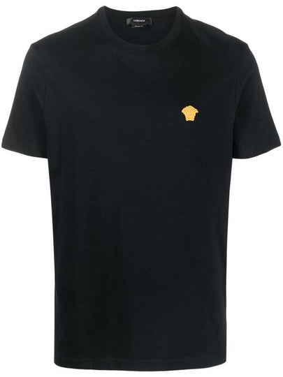 Medusa Embroidery Cotton Short Sleeve T-shirt Black - VERSACE - BALAAN 2