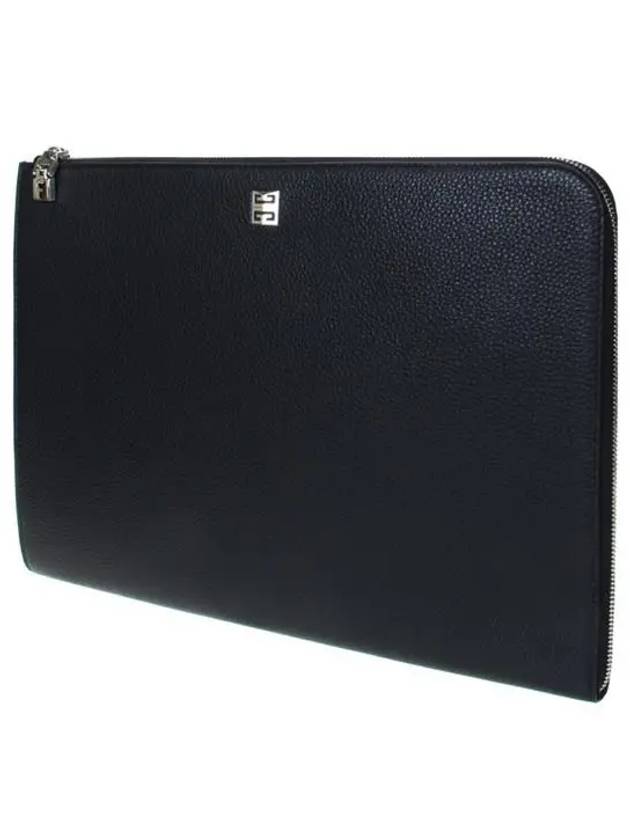 Grained Leather Gusset Clutch Bag Black - GIVENCHY - BALAAN.