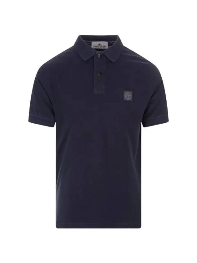 Wappen Cotton Short Sleeve Polo Shirt Navy - STONE ISLAND - BALAAN 3