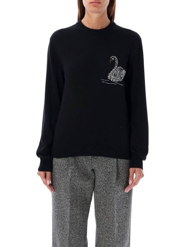 Swan motif sweatshirt black - MSGM - BALAAN 2