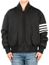 Poly Twill 4-Bar Oversized Knit Down Bomber Jacket Charcoal - THOM BROWNE - BALAAN 2