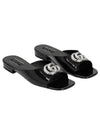 Patent Leather Flat Sandals Black - GUCCI - BALAAN 2