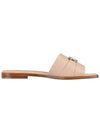 Gancini Leather Slippers Beige - SALVATORE FERRAGAMO - BALAAN 5