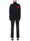 Intarsia Heart Logo Turtleneck Black - AMI - BALAAN 4