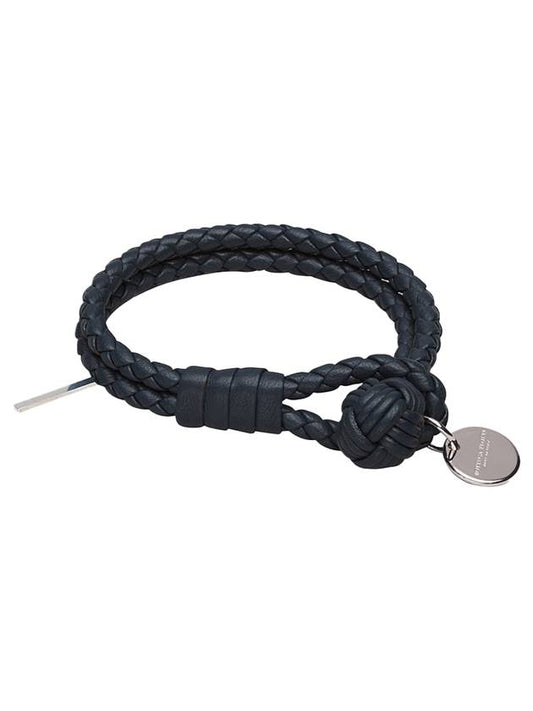 Intrecciato Double Weaving Bracelet Navy - BOTTEGA VENETA - BALAAN 1