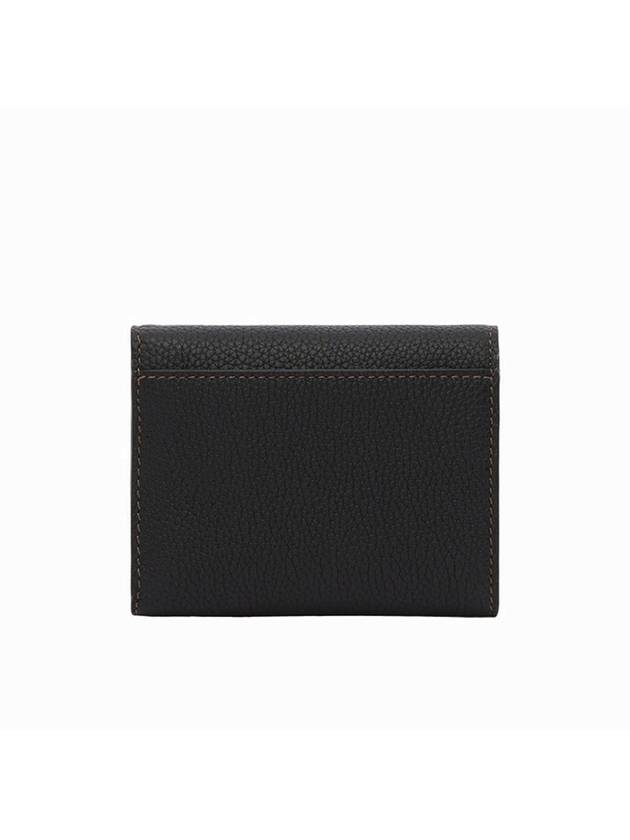 Monogram Motif Grainy Leather Folding Wallet Black - BURBERRY - BALAAN 3