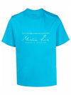 Logo Print Short Sleeve T-Shirt Blue - MARTINE ROSE - BALAAN 1