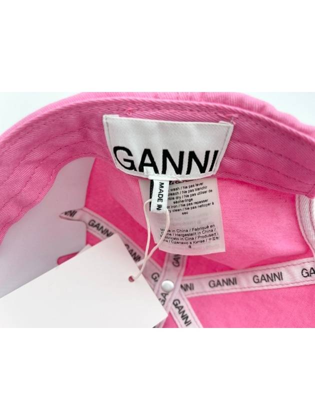 Logo Cotton Ball Cap Pink - GANNI - BALAAN 10