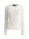 Embroidered Logo Pony Cable Knit Top White - POLO RALPH LAUREN - BALAAN 2