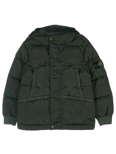 Kids Wappen Patch Hooded Down Padding Green - STONE ISLAND - BALAAN 2