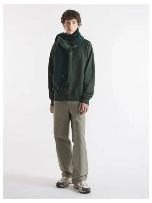 Men s Foxhead Patch Oversized Boxy Fit Raglan Sweatshirt Ranger Green Domestic Product - MAISON KITSUNE - BALAAN 1