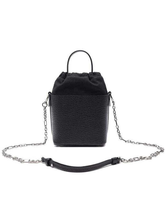 5AC Number Logo Texture Leather Bucket Bag Black - MAISON MARGIELA - BALAAN 5