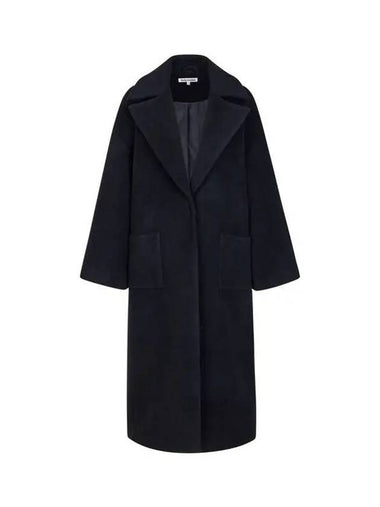 Hidden snap button oversized coat black - REFORMATION - BALAAN 1