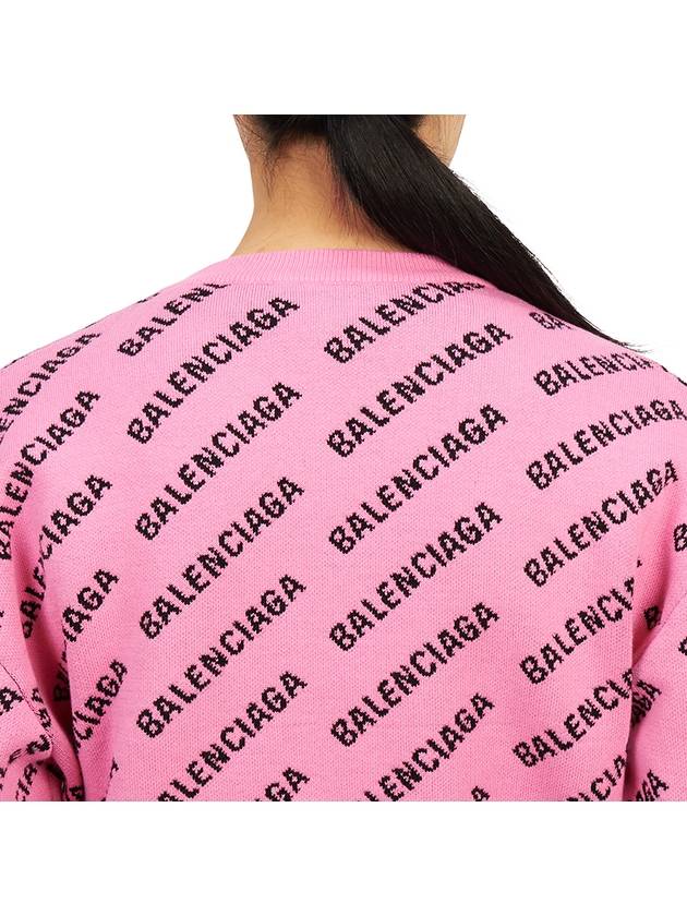 Mini All-Over Logo Knit Top Pink - BALENCIAGA - BALAAN 8