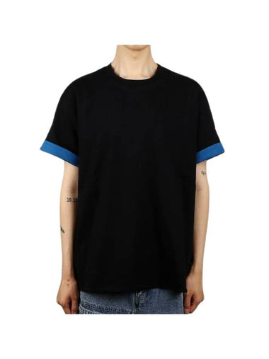 Double Layer Cotton Short Sleeve T-Shirt Black - BOTTEGA VENETA - BALAAN 1