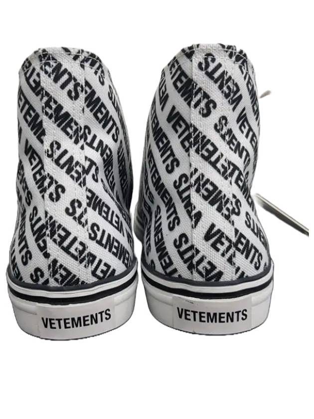 Logo All Over Printed Canvas High-Top Sneakers White - VETEMENTS - BALAAN 5