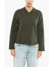 V-neck Cropped Wool Knit Top Dark Green - MAISON MARGIELA - BALAAN 2