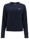 Tricolor Fox Patch Adjusted Sweatshirt Navy - MAISON KITSUNE - BALAAN.