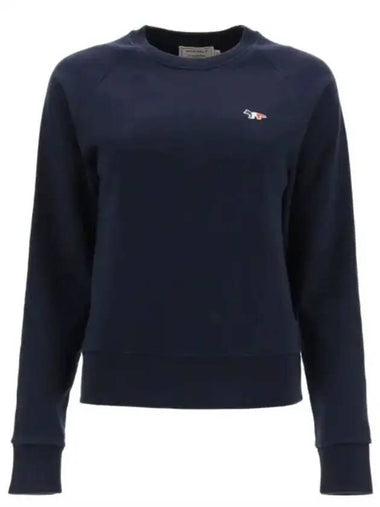 Tricolor Fox Patch Adjusted Sweatshirt Navy - MAISON KITSUNE - BALAAN 1