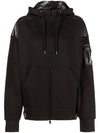 Logo Fleece Zip Up Hoodie Black - MONCLER - BALAAN 2