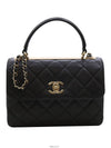 Daejeon Used Luxury Goods A92236 Trendy CC Top Handle Small Lambskin Black Gold Plated - CHANEL - BALAAN 1