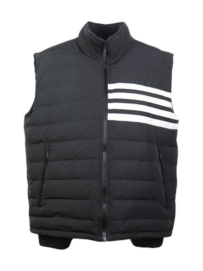 4 Bar Poly Twill Down Vest Charcoal - THOM BROWNE - BALAAN 2