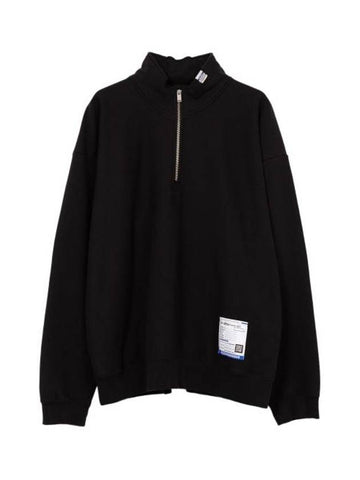 Stand Collar Half Zip Sweatshirt Black - MAISON MIHARA YASUHIRO - BALAAN 1