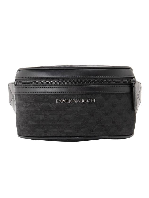 Omnia Jacquard Belt Bag Black - EMPORIO ARMANI - BALAAN.