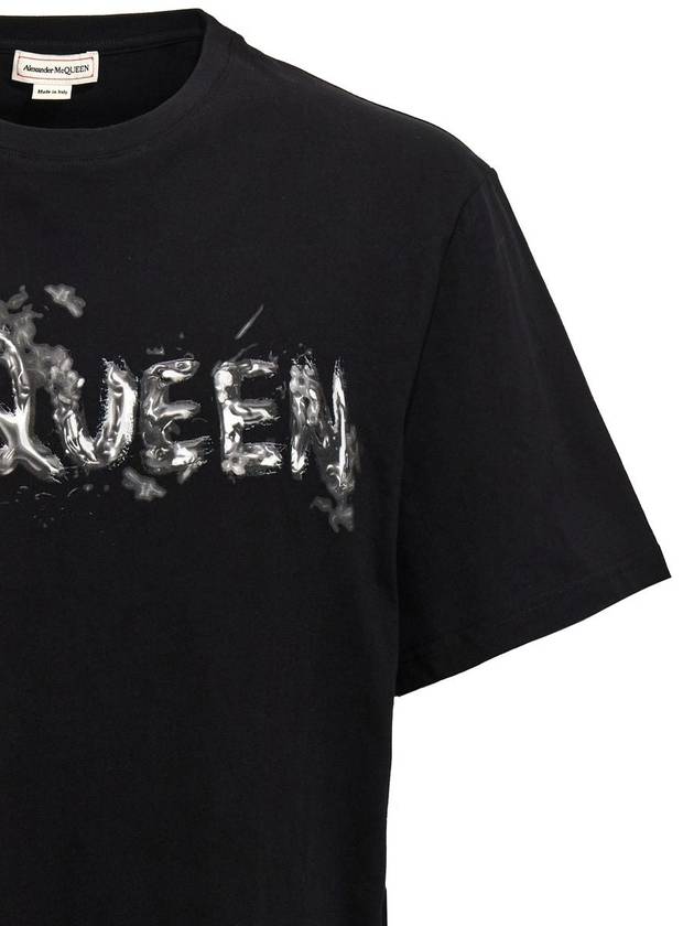 Logo Print Short Sleeve T-Shirt Black - ALEXANDER MCQUEEN - BALAAN 4