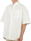 Men's Pocket Cotton Short Sleeve Shirt White - AMI - BALAAN 3