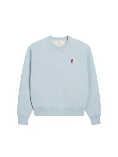 Cotton Heart Logo Sweatshirt Blue - AMI - BALAAN 2