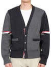 Funmix Cotton ArmBand V-Neck Cardigan Tonal Grey - THOM BROWNE - BALAAN 4