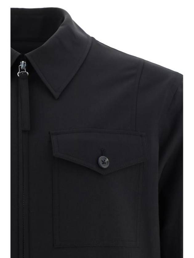 Stretch Wool Tailored Zip-Up Jacket Black - HELMUT LANG - BALAAN 4