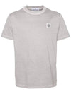 Organic Cotton Short Sleeve T-Shirt Dust Grey - STONE ISLAND - BALAAN 2